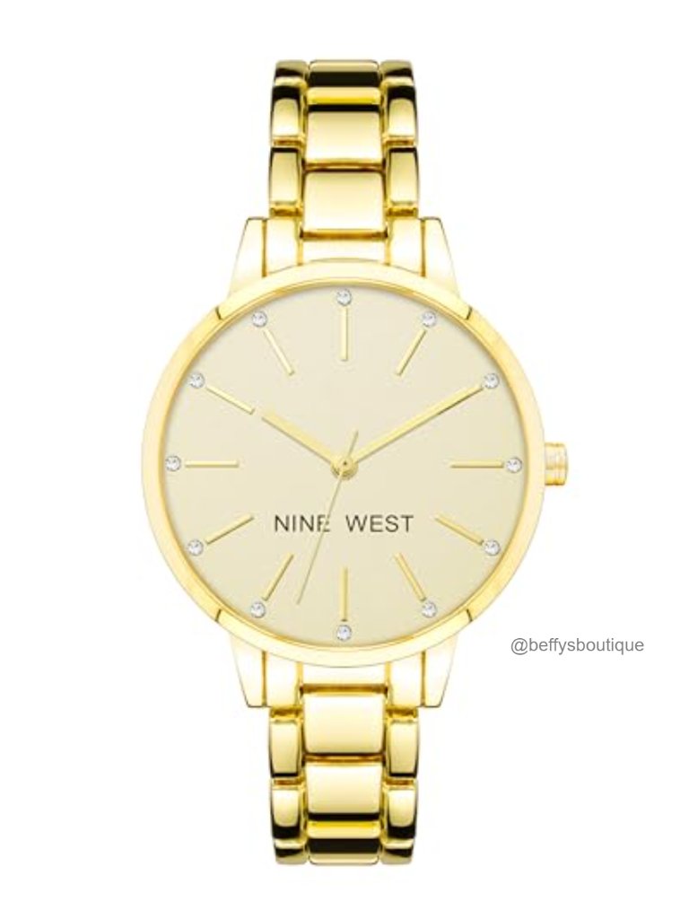Crystal Accented Bracelet Watch With GoldTone Link Band